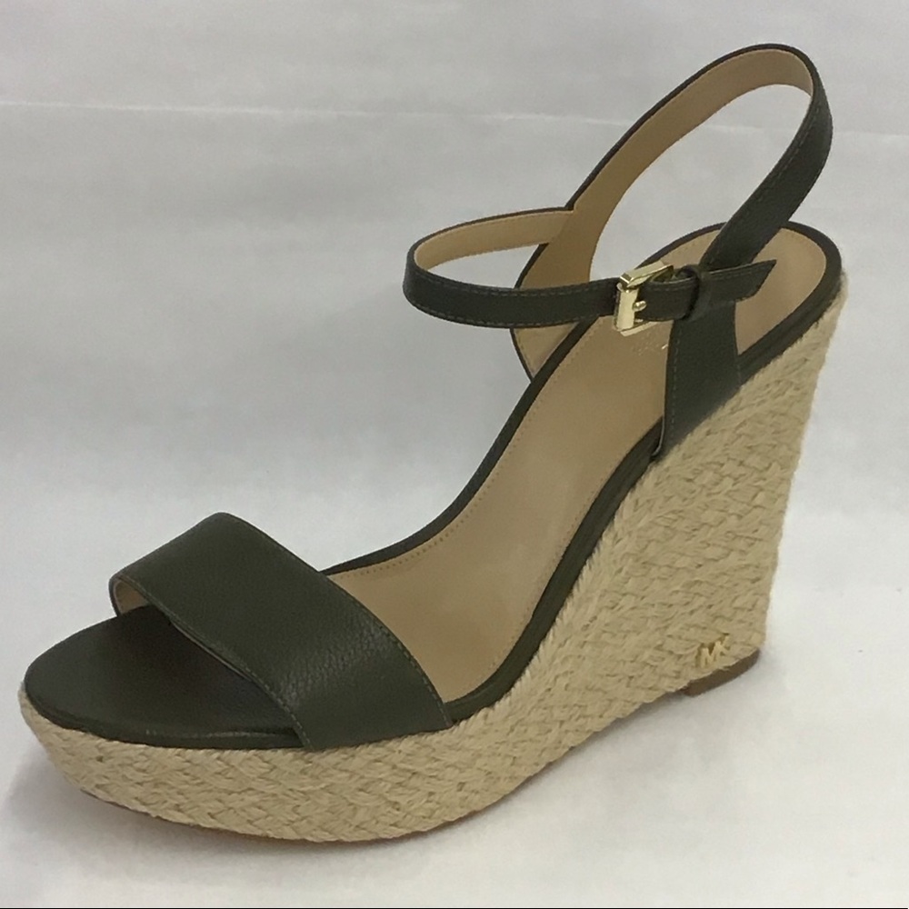 Michel Kors Jill Wedge Espadrille Forest Green Size: 9 M